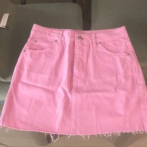 pink mini skirt